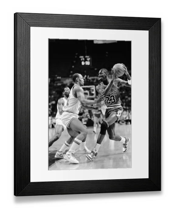 Framed Print : Michael Jordan Against Cleveland Cavaliers Player Framed Print : Michael Jordan Against Cleveland Cavaliers Player