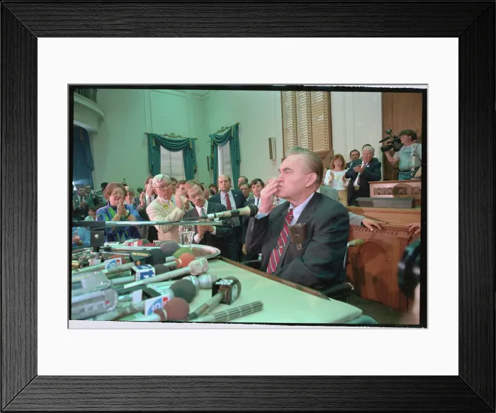 Framed Print : George Wallace Tossing Farewell Kiss Framed Print : George Wallace Tossing Farewell Kiss