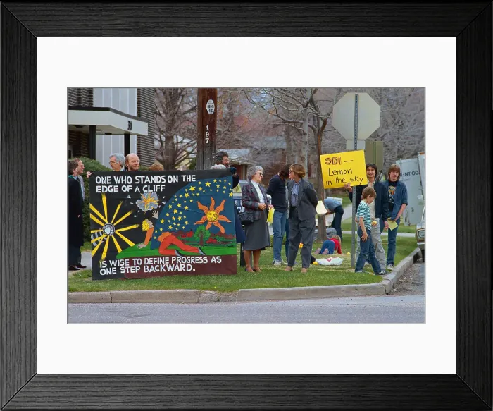 Framed Print : Stars Committee Members Protesting with Signs Framed Print : Stars Committee Members Protesting with Signs