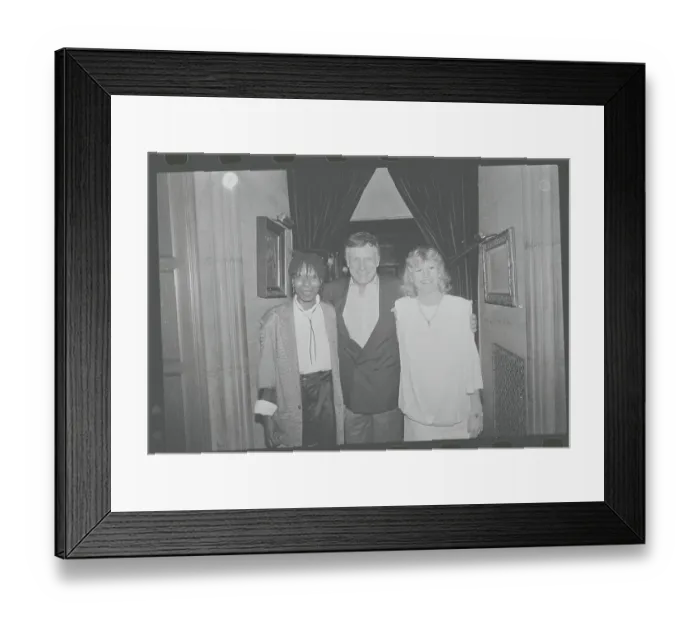 Framed Print : Hugh Hefner with Whoopi Goldberg and Lois Lee Framed Print : Hugh Hefner with Whoopi Goldberg and Lois Lee