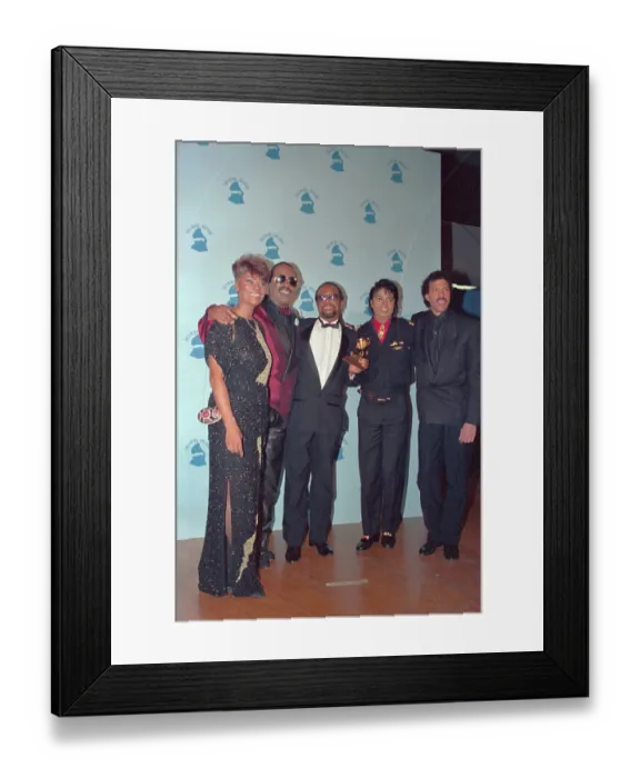 Framed Print : Musicians Posing with Grammy Award Framed Print : Musicians Posing with Grammy Award