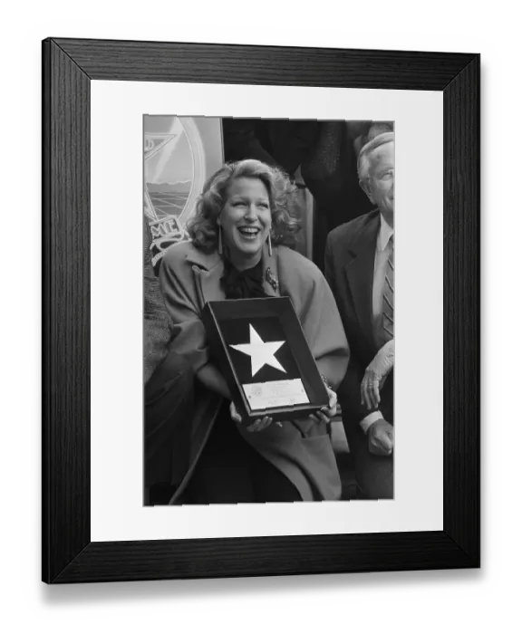 Framed Print : Bette Midler With Star on Hollywood Walk of Fame Framed Print : Bette Midler With Star on Hollywood Walk of Fame