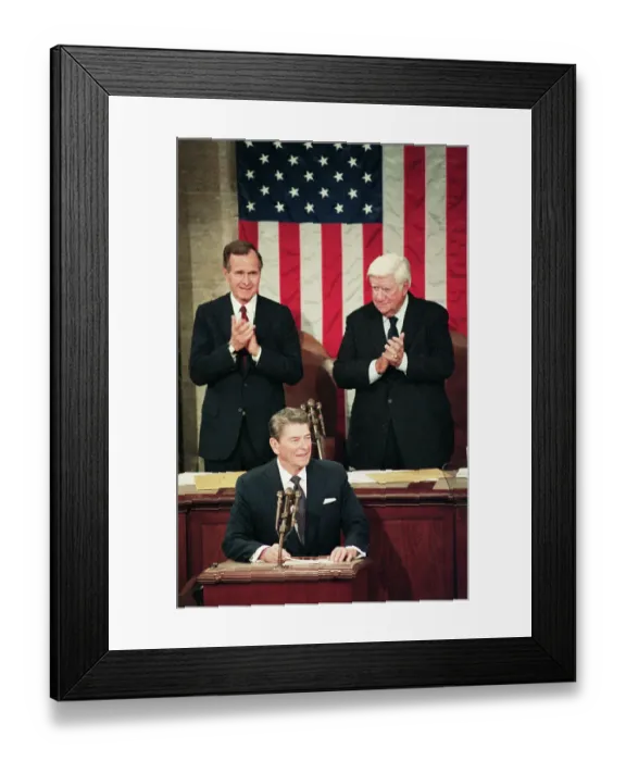 Framed Print : President Reagan Receives Applause Framed Print : President Reagan Receives Applause