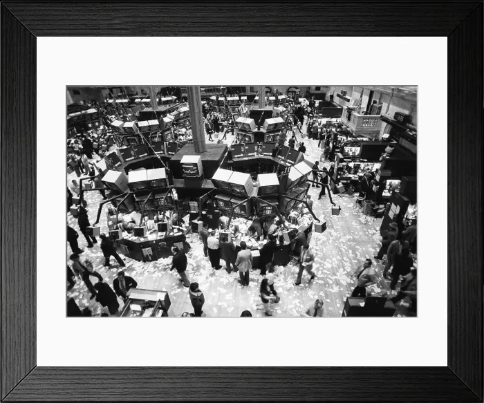 Framed Print : Excitement on Stock Market Floor Framed Print : Excitement on Stock Market Floor