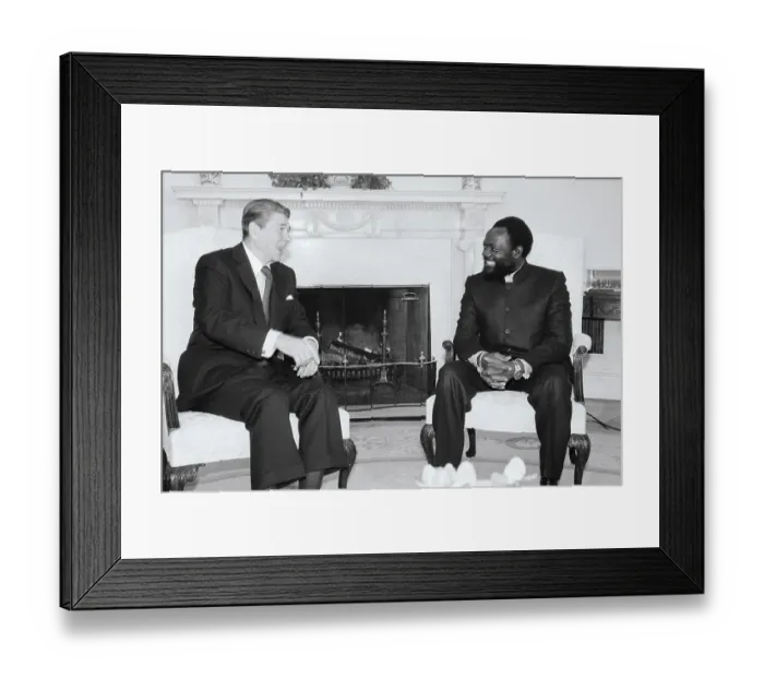 Framed Print : President Reagan With Jonas Savimbi Framed Print : President Reagan With Jonas Savimbi