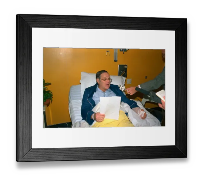 Framed Print : Queens Borough President Donald Manes Speaking to Press Framed Print : Queens Borough President Donald Manes Speaking to Press
