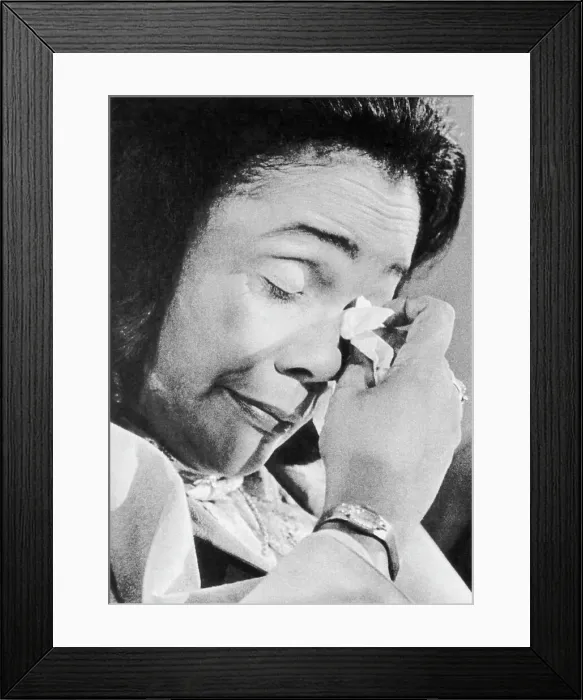 Framed Print : Coretta Scott King Wiping Tears Framed Print : Coretta Scott King Wiping Tears