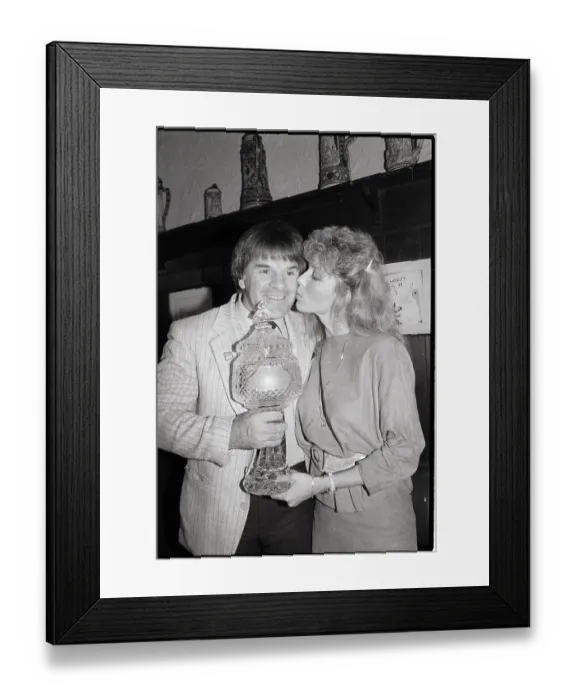 Framed Print : Pete Rose Holding Crystal Trophy Framed Print : Pete Rose Holding Crystal Trophy