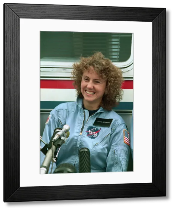 Framed Print : Portrait of NASA Teacher Sharon Christa McAuliffe Before Her Launch Framed Print : Portrait of NASA Teacher Sharon Christa McAuliffe Before Her Launch