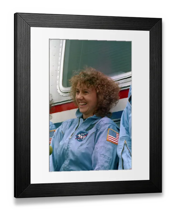 Framed Print : Portrait of NASA Teacher Sharon Christa McAuliffe Before Her Launch Framed Print : Portrait of NASA Teacher Sharon Christa McAuliffe Before Her Launch
