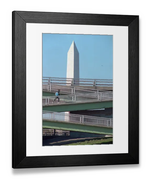 Framed Print : Bridge and Washington Monument at an Angle Framed Print : Bridge and Washington Monument at an Angle