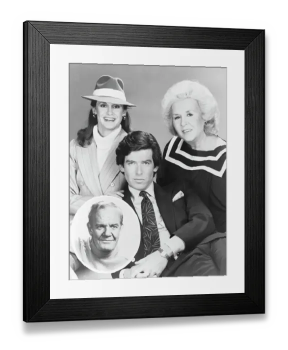 Framed Print : Cast of Remington Steele and Andrew Duggan Framed Print : Cast of Remington Steele and Andrew Duggan