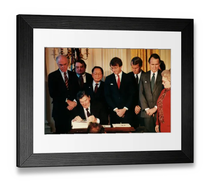 Framed Print : Ronald Reagan Signing Bill Framed Print : Ronald Reagan Signing Bill