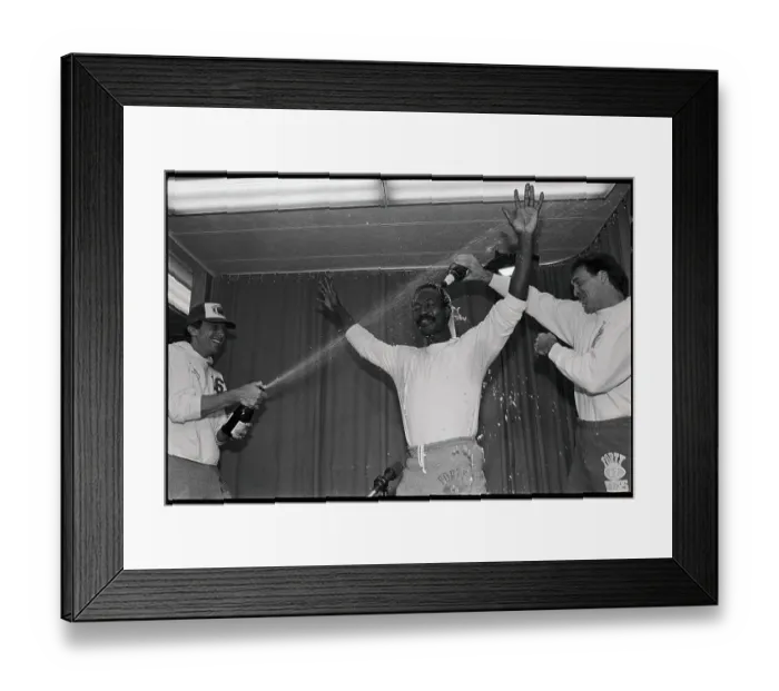 Framed Print : Freddie Solomon Celebrating in Locker Room Framed Print : Freddie Solomon Celebrating in Locker Room