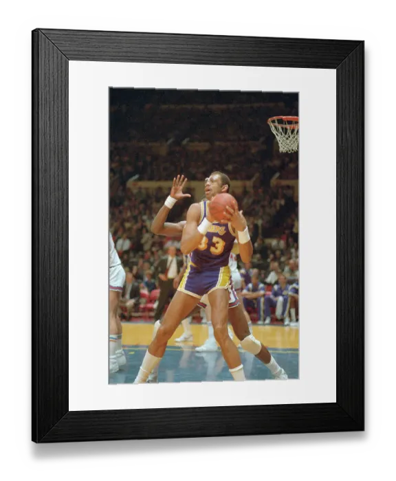 Framed Print : Patrick Ewing and Kareem Abdul-Jabbar Playing Basketball Framed Print : Patrick Ewing and Kareem Abdul-Jabbar Playing Basketball