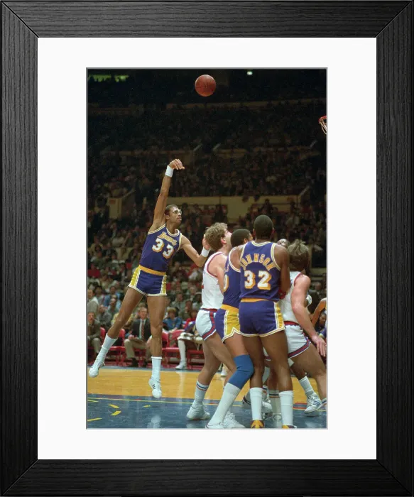 Framed Print : Patrick Ewing and Kareem Abdul-Jabbar Playing Basketball Framed Print : Patrick Ewing and Kareem Abdul-Jabbar Playing Basketball