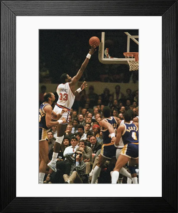 Framed Print : Patrick Ewing and Kareem Abdul-Jabbar Playing Basketball Framed Print : Patrick Ewing and Kareem Abdul-Jabbar Playing Basketball