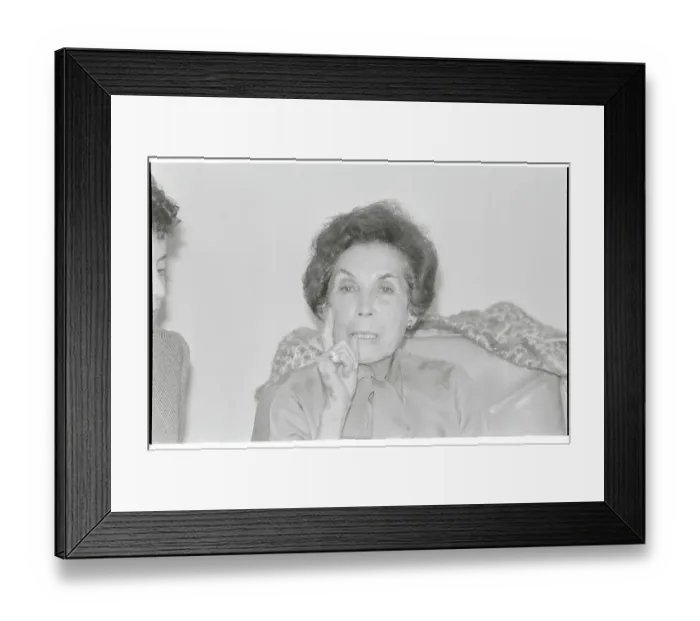 Framed Print : Mrs. De Allende Speaking at News Conference Framed Print : Mrs. De Allende Speaking at News Conference