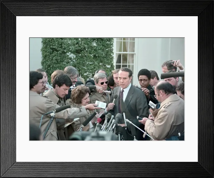 Framed Print : Bob Dole Speaking to Reporters Framed Print : Bob Dole Speaking to Reporters