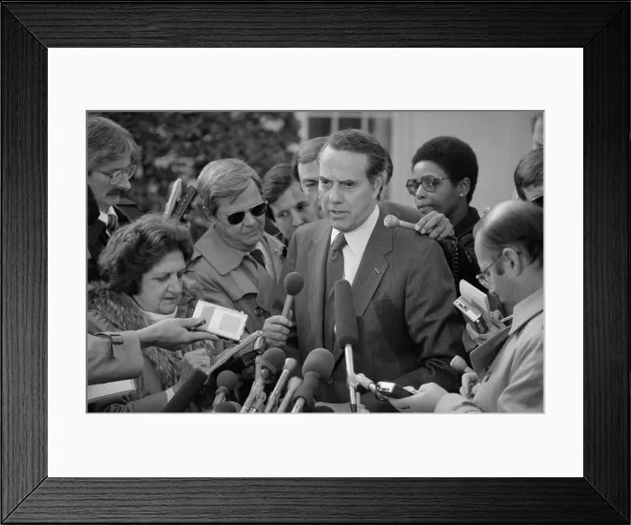 Framed Print : Bob Dole Talking to Reporters Framed Print : Bob Dole Talking to Reporters