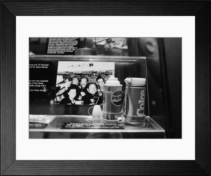 Framed Print : Coke and Pepsi Cans Participating in Space Food Exhibition Framed Print : Coke and Pepsi Cans Participating in Space Food Exhibition