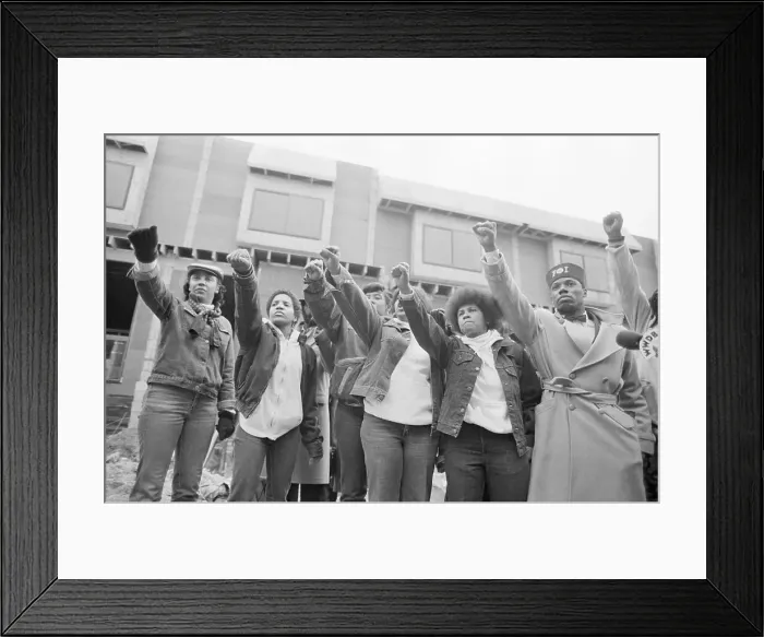 Framed Print : Mourners Giving Black Power Salute Framed Print : Mourners Giving Black Power Salute