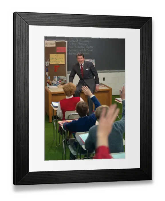 Framed Print : Ronald Reagan Addressing Classroom Students Framed Print : Ronald Reagan Addressing Classroom Students