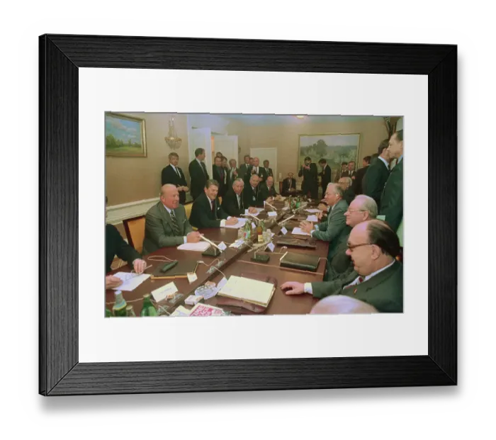 Framed Print : Ronald Reagan Meeting with Political Leaders Framed Print : Ronald Reagan Meeting with Political Leaders