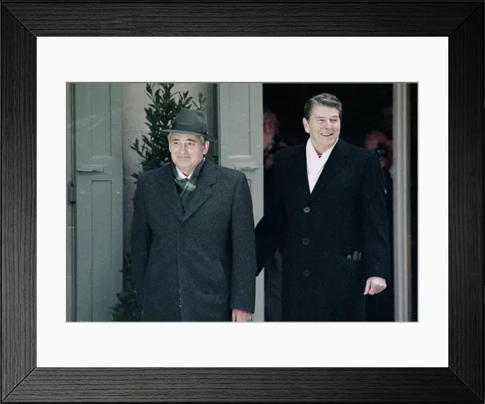 Framed Print : Ronald Reagan Greeting Mikhail Gorbachev Framed Print : Ronald Reagan Greeting Mikhail Gorbachev