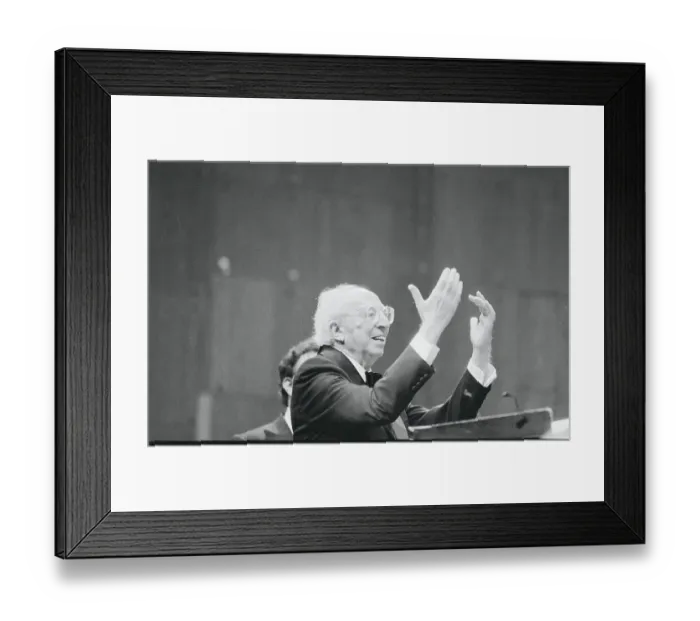 Framed Print : Aaron Copland Raising His Hands Framed Print : Aaron Copland Raising His Hands