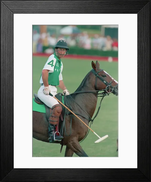 Framed Print : Prince Charles During a Polo Match Framed Print : Prince Charles During a Polo Match