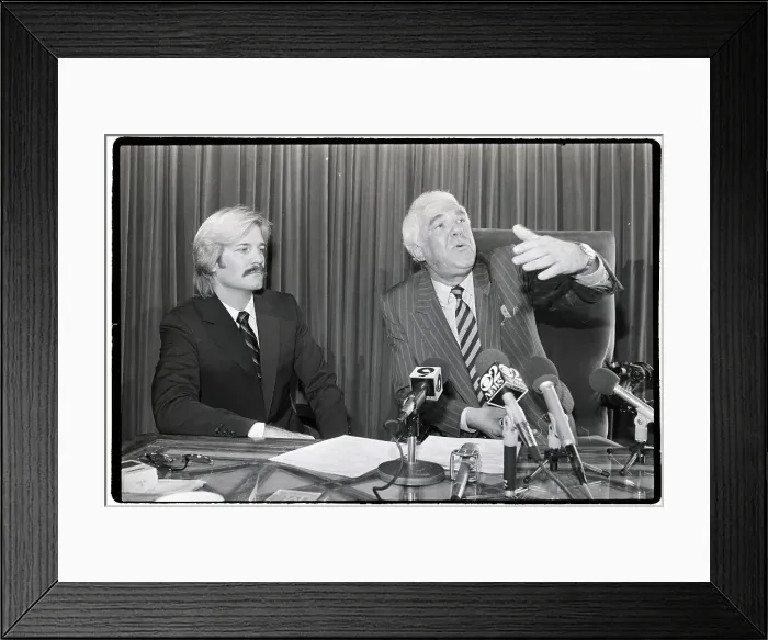 Framed Print : Marc Christian and Marvin Mitchelson Announcing Lawsuit Framed Print : Marc Christian and Marvin Mitchelson Announcing Lawsuit