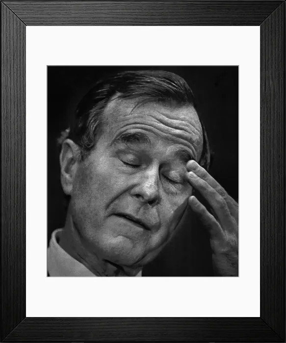 Framed Print : George Bush Rubbing His Eye Framed Print : George Bush Rubbing His Eye