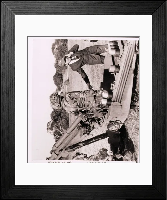 Framed Print : Caspar Weinberger Fires a Howitzer Framed Print : Caspar Weinberger Fires a Howitzer