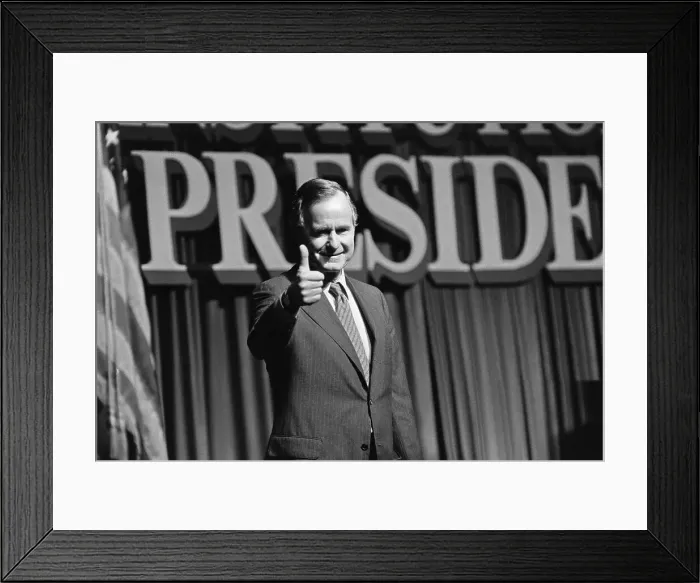 Framed Print : George Bush Giving the Thumbs Up Framed Print : George Bush Giving the Thumbs Up