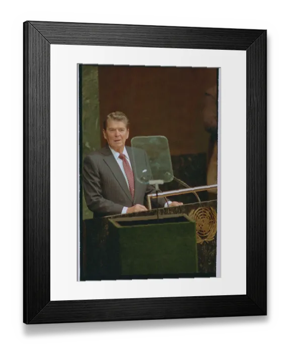 Framed Print : Ronald Reagan Addressing the Assembly Framed Print : Ronald Reagan Addressing the Assembly