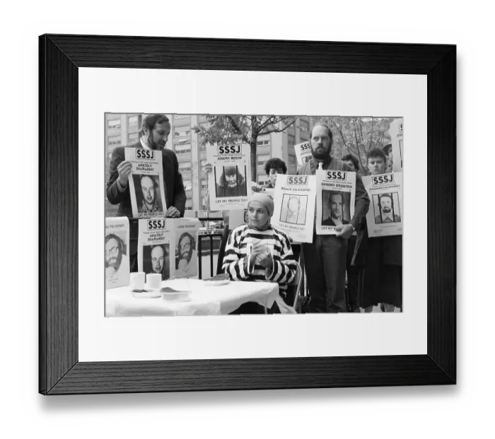 Framed Print : Protesters with Signs for Soviet Prisoners