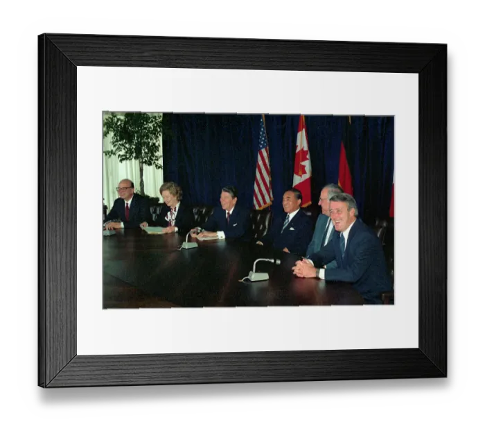 Framed Print : Ronald Reagan with Political Leaders Framed Print : Ronald Reagan with Political Leaders