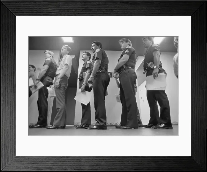Framed Print : Policemen Waiting for Drug Tests Framed Print : Policemen Waiting for Drug Tests