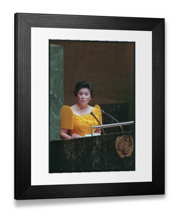 Framed Print : Portrait of Imelda Marcos Speaking at Podium Framed Print : Portrait of Imelda Marcos Speaking at Podium