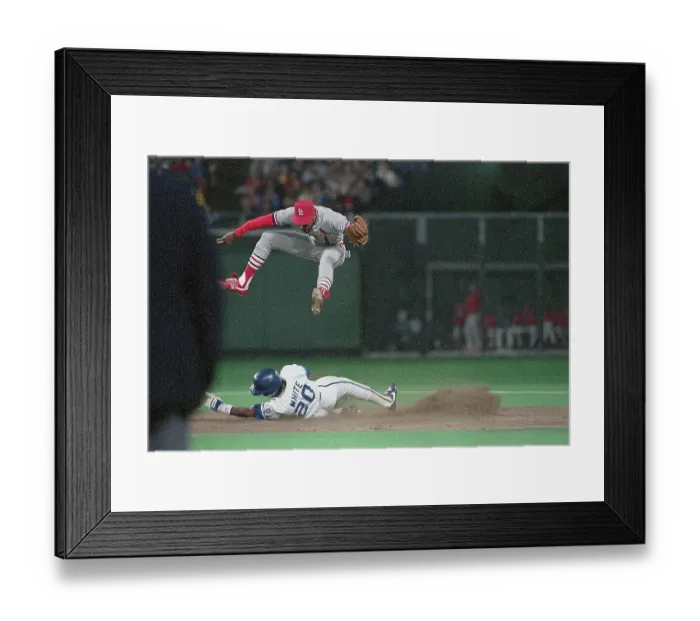 Framed Print : Ozzie Smith Leaping for Throw Framed Print : Ozzie Smith Leaping for Throw