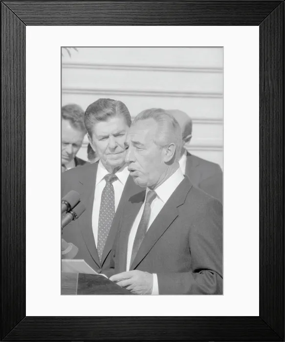 Framed Print : Ronald Reagan and Shimon Peres Framed Print : Ronald Reagan and Shimon Peres