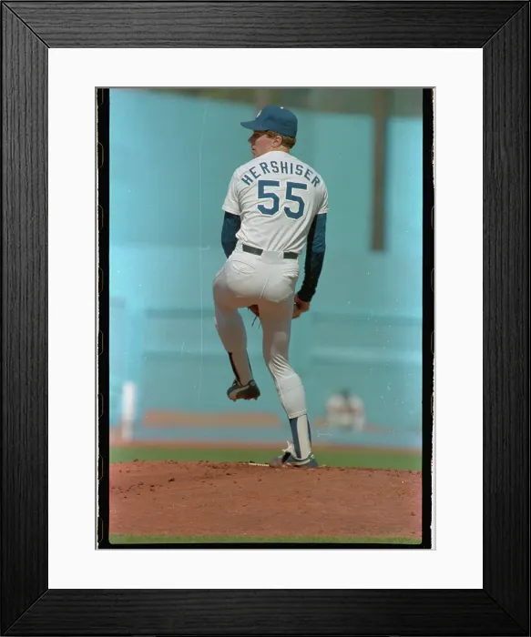 Framed Print : Dodgers Orel Hershiser in Pitching Position