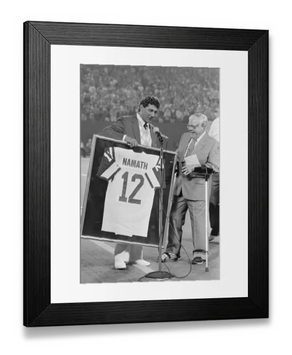 Framed Print : Joe Namath & Weeb Ewbank Holding Jersey Framed Print : Joe Namath & Weeb Ewbank Holding Jersey