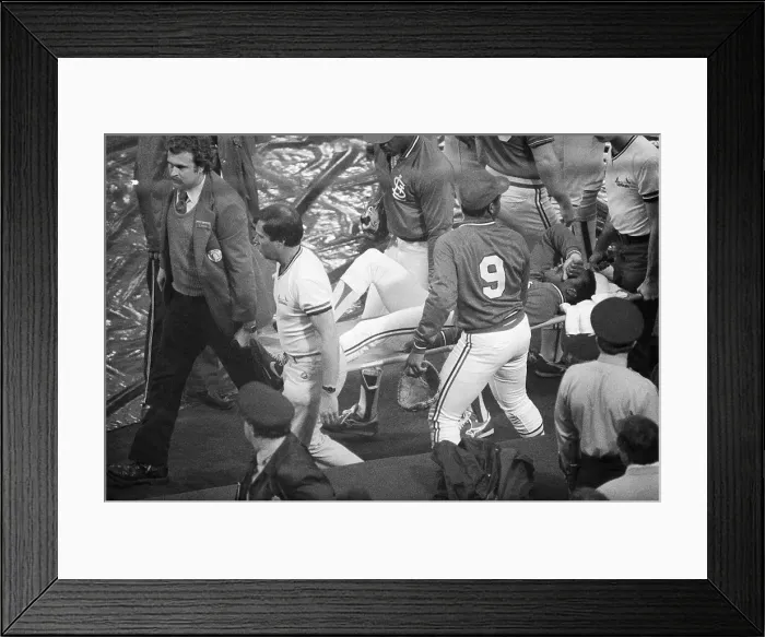 Framed Print : Vince Coleman is Taken Off the Field Framed Print : Vince Coleman is Taken Off the Field