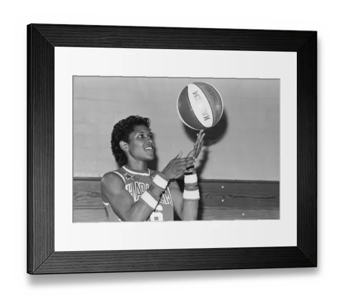 Framed Print : Lynette Woodard Balancing Ball Framed Print : Lynette Woodard Balancing Ball