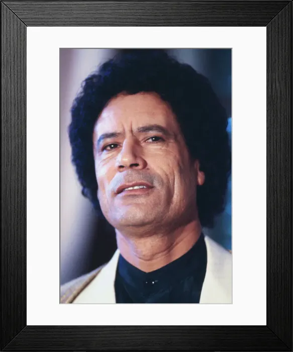 Framed Print : Portrait of Muammar Khadafy Framed Print : Portrait of Muammar Khadafy