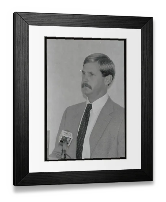 Framed Print : John Kolius at News Conference Framed Print : John Kolius at News Conference