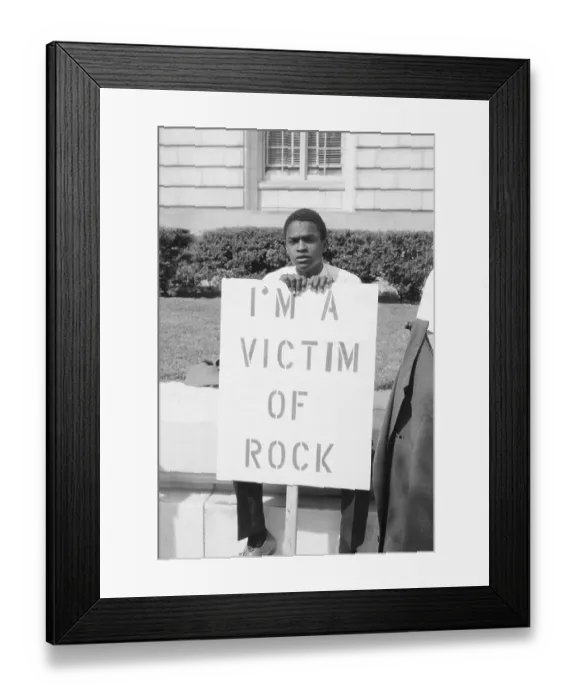Framed Print : Teenager Protesting Rock Music Framed Print : Teenager Protesting Rock Music