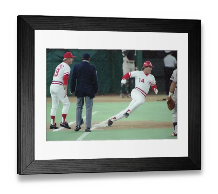 Framed Print : Pete Rose Rounding First Base Framed Print : Pete Rose Rounding First Base